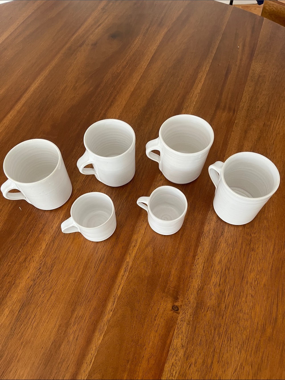 White Ceramic Coffee Mug Set - Minimalist Handle Mugs